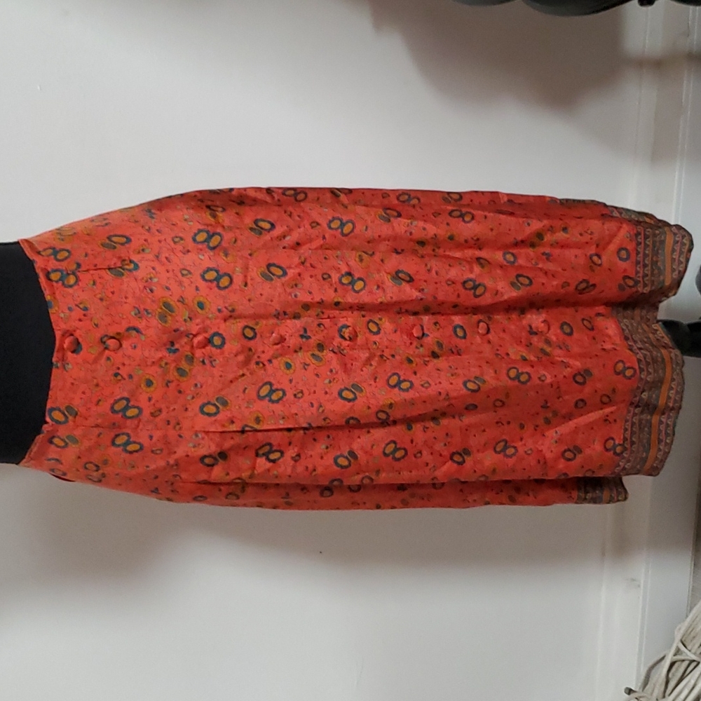 Sezane Silk Button Up Floral Print Midi Skirt sz 38/US 6 NWOT